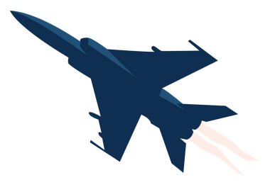 Savaş uçağı, illüstrasyon, beyaz arka plan vektör.