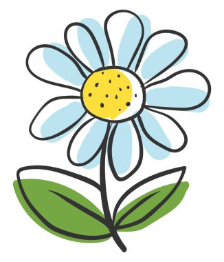 Çiçek çizim, illüstrasyon, beyaz arka plan vektör.