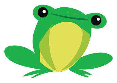 Yeşil kurbağa, illüstrasyon, beyaz arkaplan vektörü.