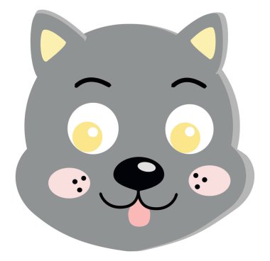 Gri köpek, illüstrasyon, beyaz arkaplan vektörü.