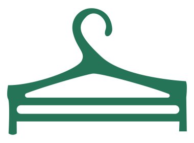 Yeşil askı, illüstrasyon, beyaz arkaplanda vektör.