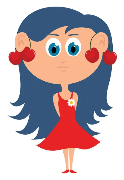 Girl with blue hair, illustration, vector on white background. — Stock Vector