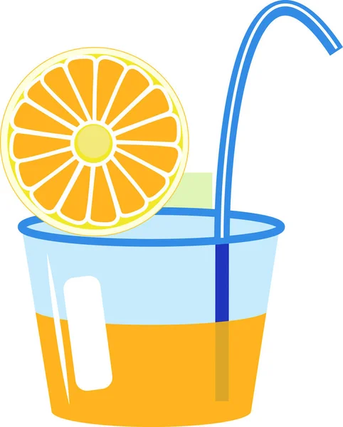 オレンジジュースイラスト,白い背景のベクトル. — ストックベクタ