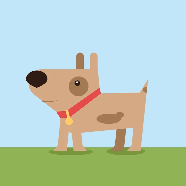 Pes na trávě, ilustrace, vektor na bílém pozadí. — Stockový vektor