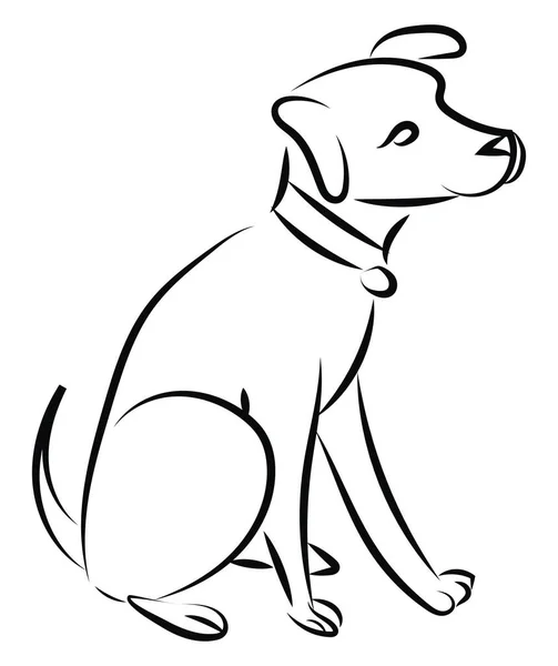Hund skiss, illustration, vektor på vit bakgrund. — Stock vektor