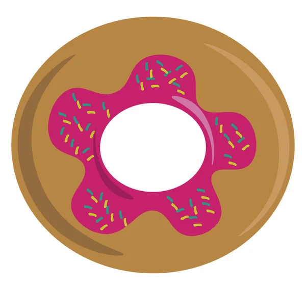Runder Donut, Illustration, Vektor auf weißem Hintergrund. — Stockvektor