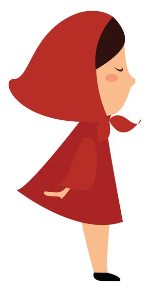 Flicka i rött, illustration, vektor på vit bakgrund. — Stock vektor