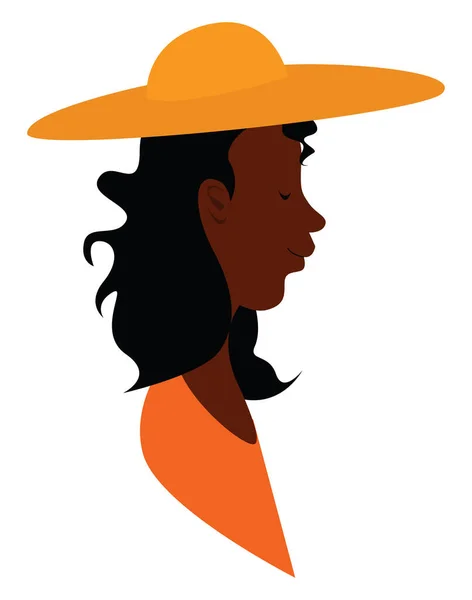 Mädchen mit Hut, Illustration, Vektor auf weißem Hintergrund. — Stockvektor
