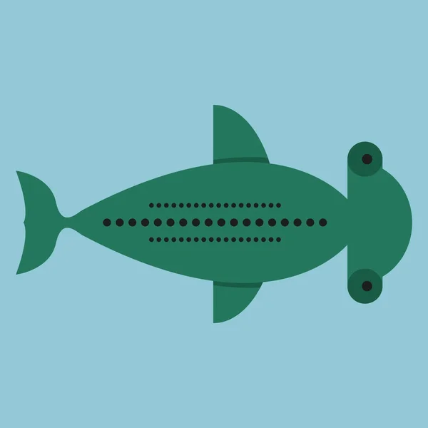 Martillo de pescado, ilustración, vector sobre fondo blanco . — Vector de stock