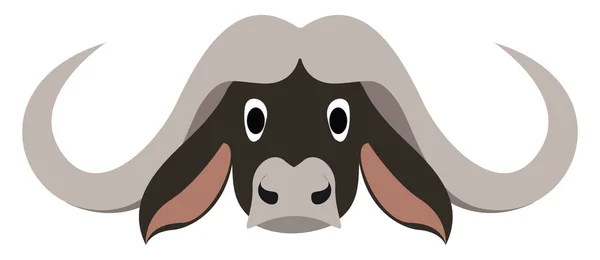 Búfalo africano, ilustración, vector sobre fondo blanco . — Vector de stock