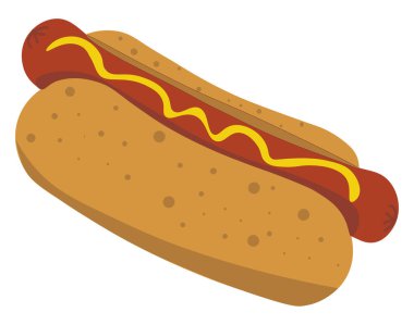 Hotdog, illüstrasyon, beyaz arka plan vektör.