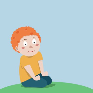 Mutlu çocuk, illüstrasyon, beyaz arka plan vektörü.