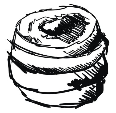 Kivi çizimi, illüstrasyon, beyaz arka plan üzerinde vektör.