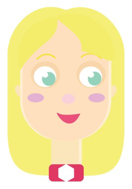 Sarı saçlı kadın, illüstrasyon, beyaz arka planda vektör.