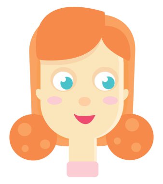 Mavi gözlü kadın, illüstrasyon, beyaz arka planda vektör.