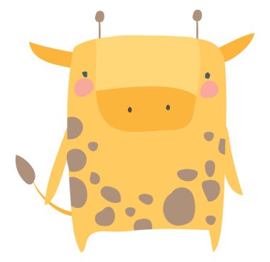 Küçük zürafa, illüstrasyon, beyaz arka planda vektör.