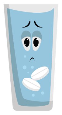 Beyaz zemin üzerinde su, illüstrasyon, vektör içeren ilaç.