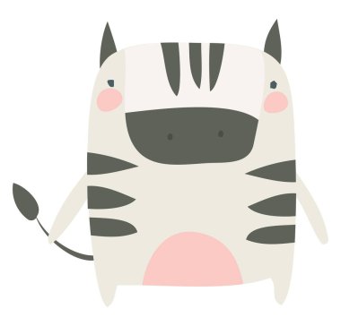 Küçük zebra, illüstrasyon, beyaz arkaplanda vektör.