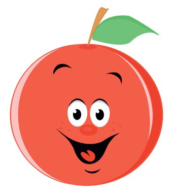 Mutlu turuncu, illüstrasyon, beyaz arka plan vektör.