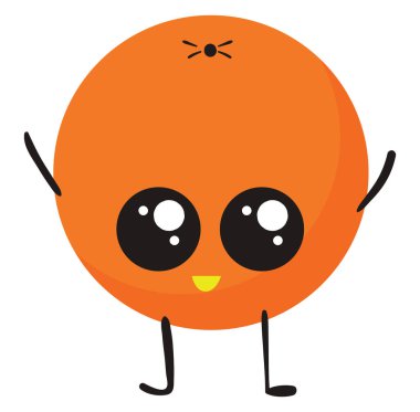 Sevimli turuncu, illüstrasyon, beyaz arka plan vektör.