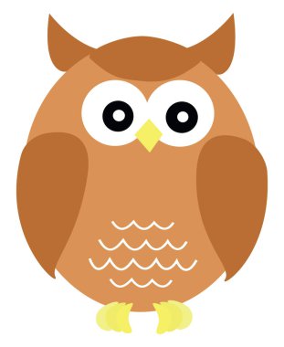 Kahverengi baykuş, illüstrasyon, beyaz arkaplanda vektör.