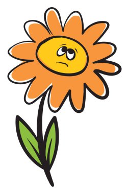 Üzücü kadife çiçeği, illüstrasyon, beyaz arkaplanda vektör.