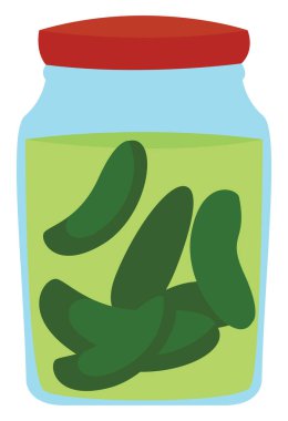 Tuzlu salatalık, illüstrasyon, beyaz arkaplanda vektör.