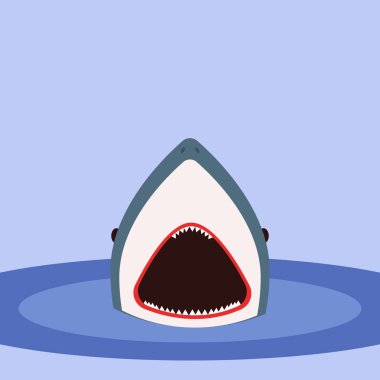 Suda köpekbalığı, illüstrasyon, beyaz arka plan üzerinde vektör.