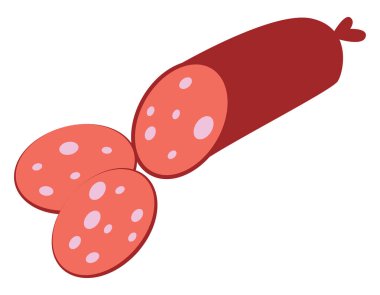 Tütsülenmiş sosis, illüstrasyon, beyaz arkaplanda vektör.