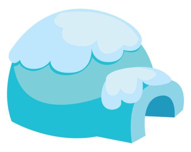 Kar evi, illüstrasyon, beyaz arkaplan vektörü.