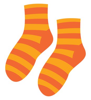 Çizgili çoraplar, illüstrasyon, beyaz arkaplanda vektör.