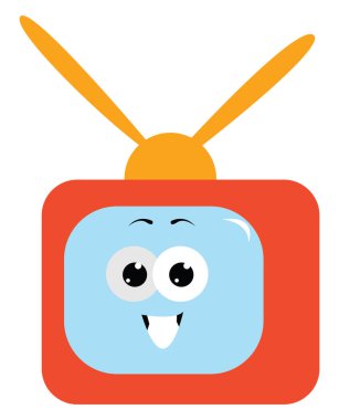 Oyuncak TV, illüstrasyon, beyaz arkaplanda vektör.