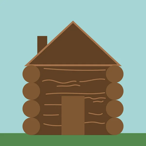 Cabaña de madera, ilustración, vector sobre fondo blanco . — Archivo Imágenes Vectoriales