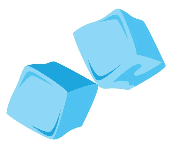 Cubi di ghiaccio, illustrazione, vettore su sfondo bianco. — Vettoriale Stock