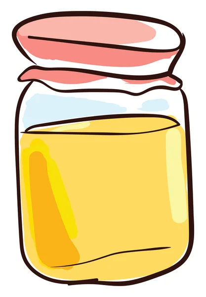 Tarro de miel, ilustración, vector sobre fondo blanco . — Vector de stock