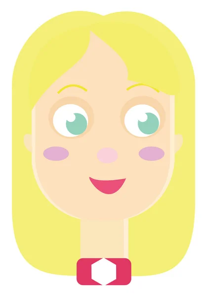 Dame mit blonden Haaren, Illustration, Vektor auf weißem Hintergrund. — Stockvektor