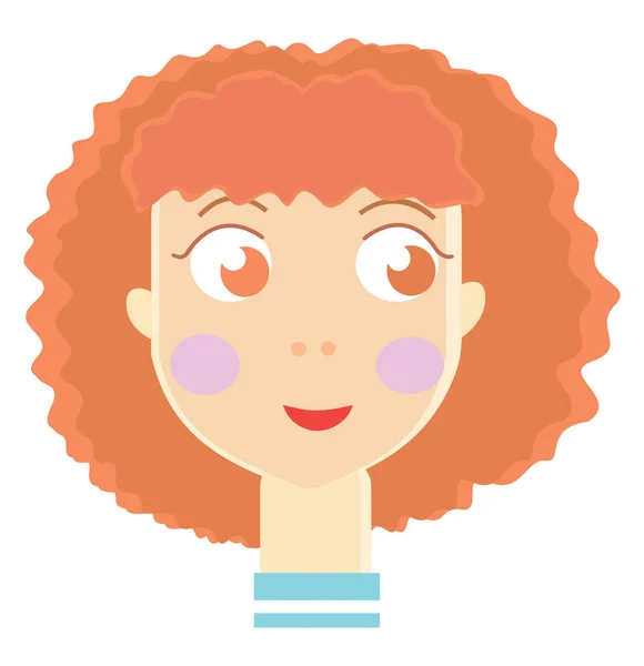 Señora con pelo naranja, ilustración, vector sobre fondo blanco . — Vector de stock