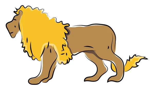 Big Lion, illustration, vektor på vit bakgrund. — Stock vektor