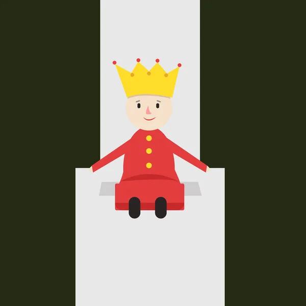 Malý král, ilustrace, vektor na bílém pozadí. — Stockový vektor