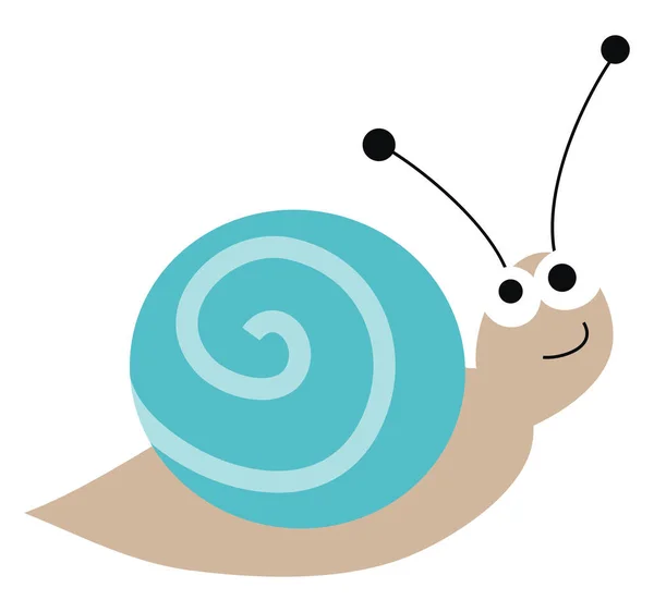 Little snail, illustration, vector on white background. — ストックベクタ