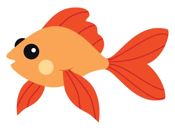 Golden fish, illustration, vector on white background. — Stock Vector