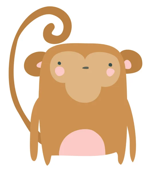 Macaco pequeno, ilustração, vetor sobre fundo branco . —  Vetores de Stock