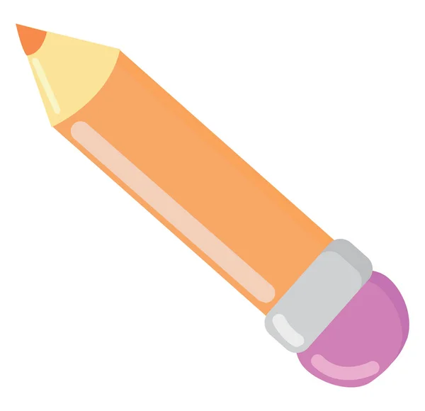 Orange Bleistift, Illustration, Vektor auf weißem Hintergrund. — Stockvektor