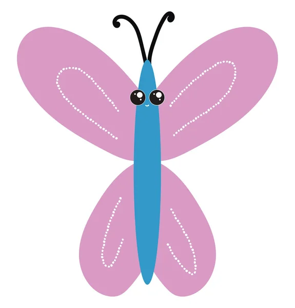 Borboleta rosa, ilustração, vetor sobre fundo branco . — Vetor de Stock