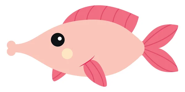 ピンクの魚、イラスト、白い背景のベクトル. — ストックベクタ