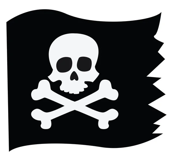 Pirate flag, illustration, vector on white background. — Stock Vector