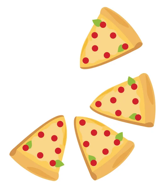 Pizza, illustration, vektor på vit bakgrund. — Stock vektor