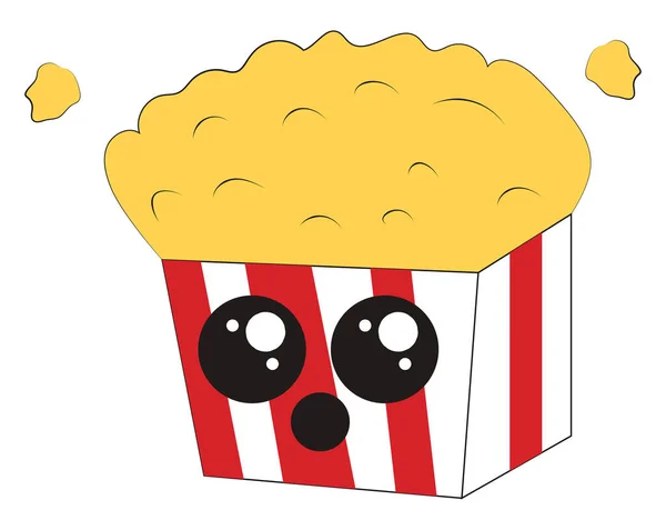 Popcorn, Illustration, Vektor auf weißem Hintergrund. — Stockvektor