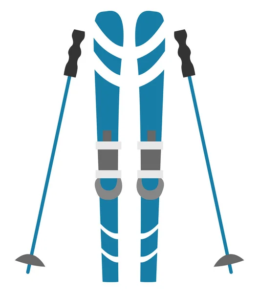 Ski, illustration, vecteur sur fond blanc . — Image vectorielle