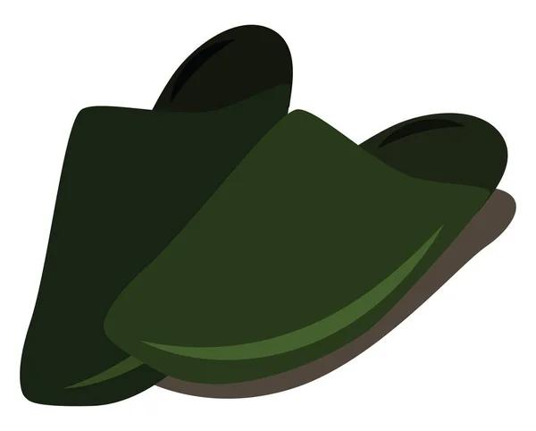 Zelené pantofle, ilustrace, vektor na bílém pozadí. — Stockový vektor